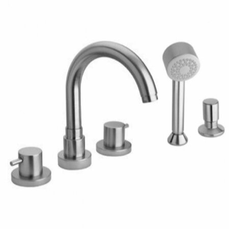 CONVENIENCE CONCEPTS Elba Brushed Nickel Roman Tub Faucet With Handshower - Brushed Nickel HI3691821